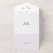 Regenboog Confetti Monogram Foto Bruiloft All In One Uitnodiging (Buitenkant)