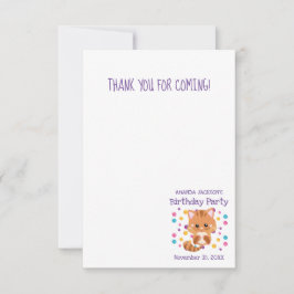 Regenboog Confetti Schattige Kitty Kat Verjaardags Bedankkaart