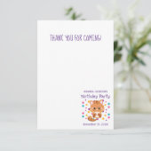 Regenboog Confetti Schattige Kitty Kat Verjaardags Bedankkaart (Staand voorkant)