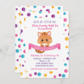 Regenboog Confetti Schattige Kitty Kat Verjaardags Kaart (Voorkant / Achterkant)