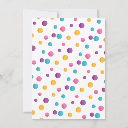 Regenboog Confetti Schattige Kitty Kat Verjaardags Kaart (Achterkant)