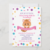 Regenboog Confetti Schattige Kitty Kat Verjaardags Kaart (Voorkant)