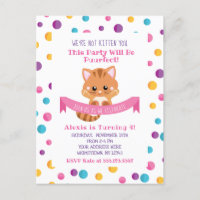Regenboog Confetti Schattige Kitty Kat Verjaardags