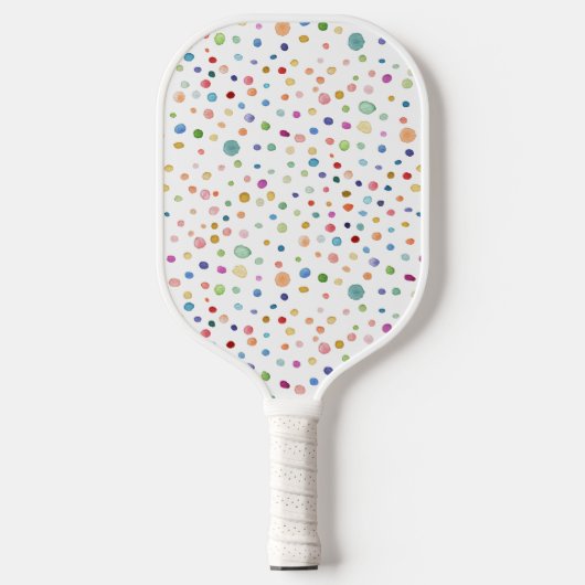 Regenboog Confetti Stippen Waterverf Pickleball Pa Pickleball Paddle (Voorkant)