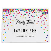 Regenboog confetti strooit verjaardagsfeestje groot cadeauzakje (Voorkant)