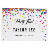 Regenboog confetti strooit verjaardagsfeestje groot cadeauzakje (Achterkant)