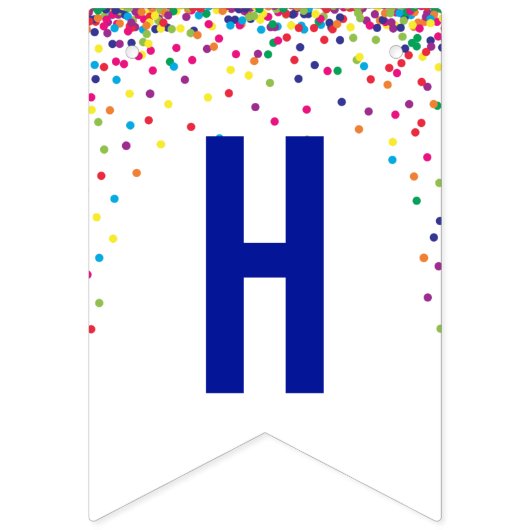 Regenboog confetti strooit verjaardagsfeestje vlaggetjes (Tweede vlag)