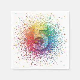 regenboog confetti verjaardag, 1e verjaardag serve servet