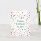 Regenboog Confetti Watercolor Stippen Verjaardagsk Kaart (Voorkant)