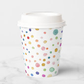 Regenboog Confetti Waterverf Stippen Papier Cup Papieren Bekers (Voorkant)