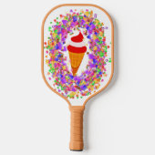 Regenboog Confetti Wervel Ijs Pickleball Paddle (Achterkant)