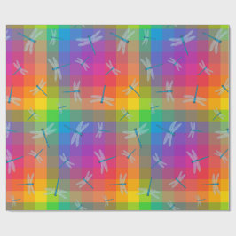 Regenboog Controle met Libellen Cadeaupapier