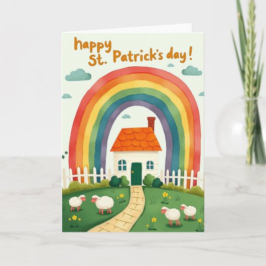 Regenboog Cottage St. Patricks Dag Kaart (Voorkant)