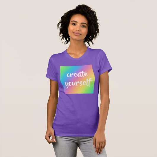 Regenboog "Creëer Yourself" T-shirt (Voorkant volledig)