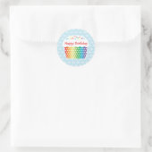 Regenboog Cupcake Verjaardag Sticker (Tas)