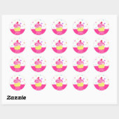 Regenboog Cupcake Verjaardagsgunst Stickers Labels (Vel)