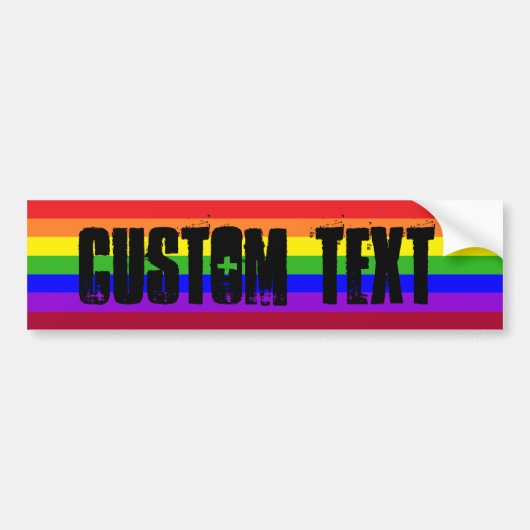 Regenboog CUSTOM tekst bumpersticker (Voorkant)