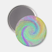 Regenboog Cycloon Abstracte Kunst Magneet (Voorkant / Achterkant)