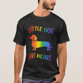 Regenboog Dachshund Kleine Hond Groot Hart T-shirt