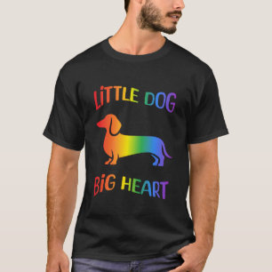 Regenboog Dachshund Kleine Hond Groot Hart T-shirt