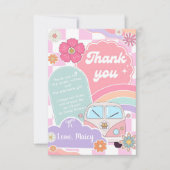 Regenboog Daisy Auto Bedankkaart (Voorkant)