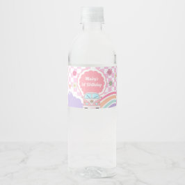 Regenboog Daisy Bloem Auto Verjaardag Waterfles Etiket