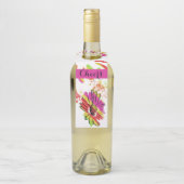 Regenboog Daisy Streep Ontwerp Fles Hanger Label (Op fles)