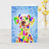 Regenboog Dalmatian Kaart (Gele Bloem)