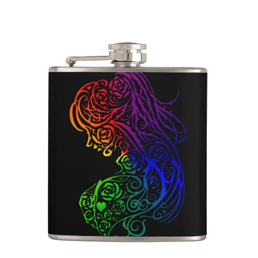 Regenboog Dame Fles Heupfles (Voorkant)