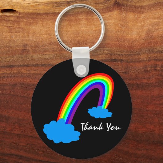 Regenboog & Dank u / Noodhulpdiensten Sleutelhanger (Achterkant)