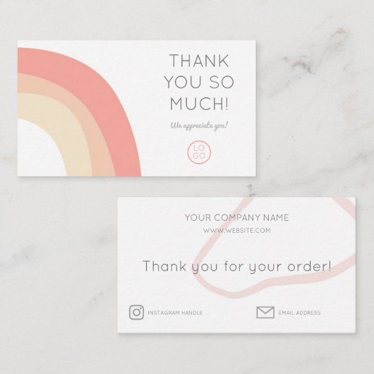 Regenboog Dank u Visitekaartje (Voorkant / Achterkant)