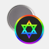 Regenboog davidster magneet (Voorkant / Achterkant)