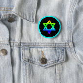 Regenboog davidster ronde button 5,7 cm (In situ)