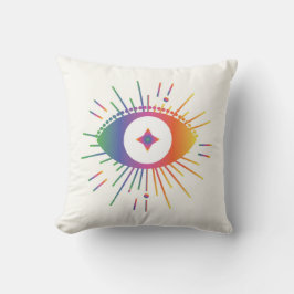 Regenboog derde oog vierkant kussen