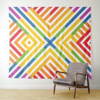 Regenboog diagonaal lijnen figuur wandkleed