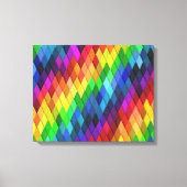 Regenboog Diamant Geometrisch Patroon Canvas Afdruk (Voorkant)