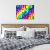 Regenboog Diamant Geometrisch Patroon Canvas Afdruk (Insitu (Slaapkamer))