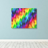 Regenboog Diamant Geometrisch Patroon Canvas Afdruk (Insitu (Houten vloer))