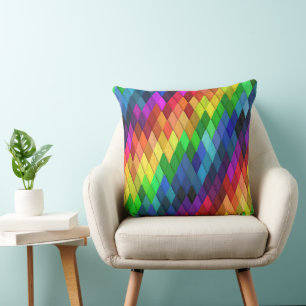 Regenboog Diamant Geometrisch Patroon Kussen