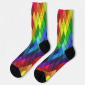 Regenboog Diamant Geometrisch Patroon Sokken (Links)