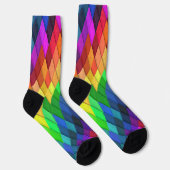 Regenboog Diamant Geometrisch Patroon Sokken (Rechts)