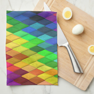 Regenboog Diamant Geometrisch Patroon Theedoek
