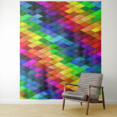 Regenboog Diamant Geometrisch Patroon Wandkleed (In situ)