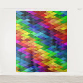 Regenboog Diamant Geometrisch Patroon Wandkleed (Voorkant)