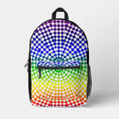 Regenboog Diamant Patroon Overal gedrukt rugzak (Voorkant)