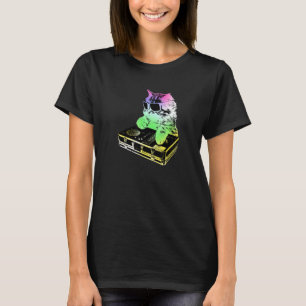 Regenboog Dj Kat Krabben T-shirt