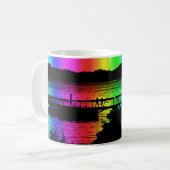 Regenboog Dock Silhouetten Koffiekopje en Mok (Voorkant links)