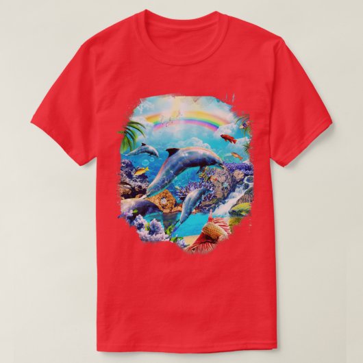Regenboog Dolfijnen 1 T-shirt (Design voorkant)
