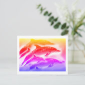 Regenboog dolfijnen kunst briefkaart (Staand voorkant)