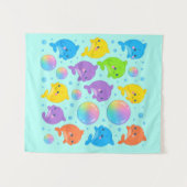 Regenboog Dolfijnen Wandkleed (Voorkant (horizontaal))